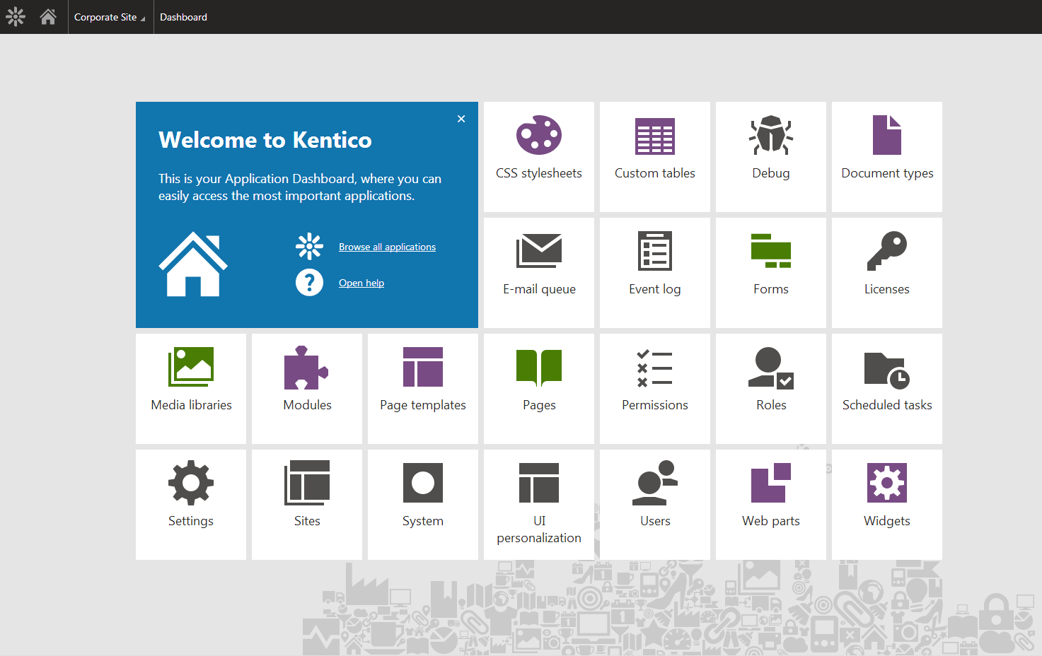 Kentico Dashboard