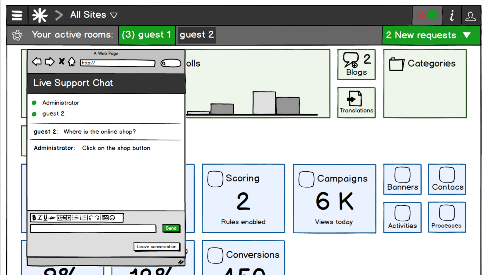 support chat prototype